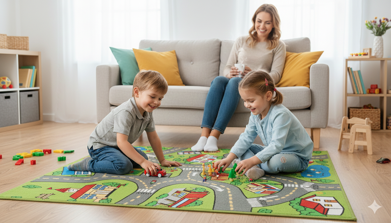 Çocuk Odası Oyun Halısı – Kaymaz Tabanlı, Yumuşak ve Güvenli