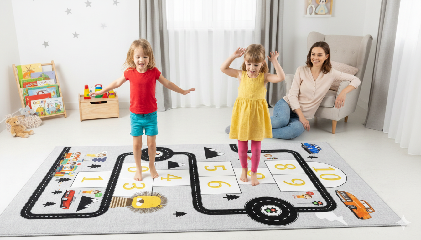 Çocuk Odası Oyun Halısı – Kaymaz Tabanlı, Yumuşak ve Güvenli