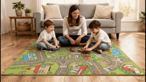 Çocuk Odası Oyun Halısı – Kaymaz Tabanlı, Yumuşak ve Güvenli